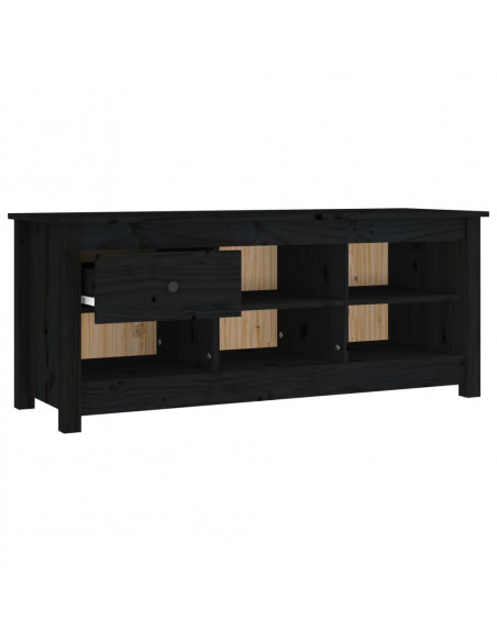 Scarpiera Nera 110x38x45,5 cm in Legno Massello di Pino