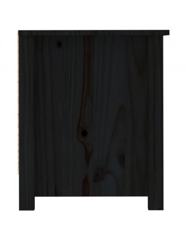 Scarpiera Nera 110x38x45,5 cm in Legno Massello di Pino