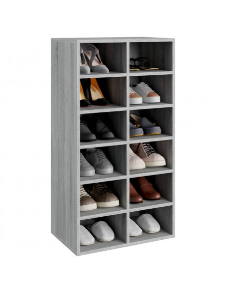 Scarpiera Grigio Sonoma 54x34x100,5 cm in Legno Multistrato