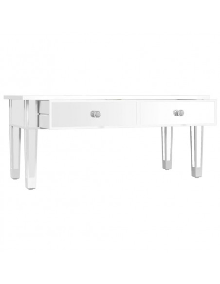 Tavolino Salotto a Specchio 106x45x45cm Legno Multistrato Vetro