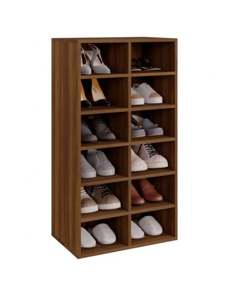Scarpiera Rovere Marrone 54x34x100,5 cm in Legno Multistrato