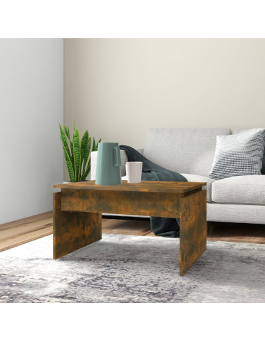 Tavolino da Salotto Rovere Fumo 68x50x38 cm Legno Multistrato