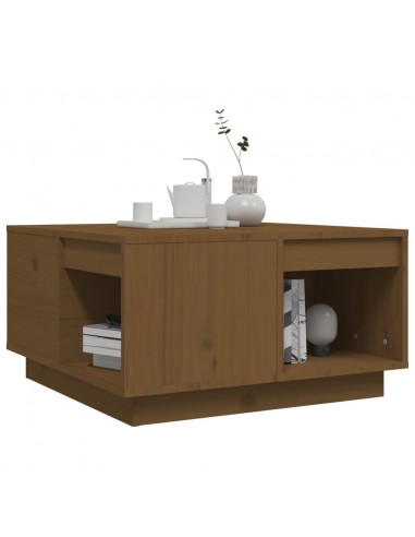 Tavolino da Salotto Miele 60x61x32,5 cm Legno Massello di Pino