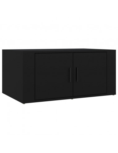 Tavolino da Salotto Nero 80x50x36 cm in Legno Multistrato