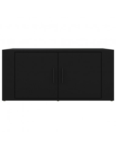 Tavolino da Salotto Nero 80x50x36 cm in Legno Multistrato