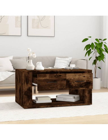 Tavolino da Salotto Rovere Fumo 80x50x40 cm Legno Multistrato