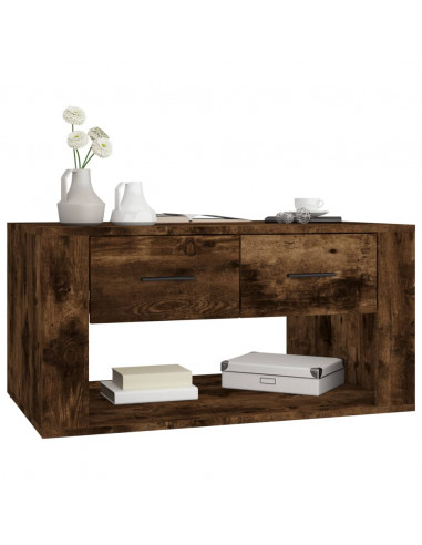 Tavolino da Salotto Rovere Fumo 80x50x40 cm Legno Multistrato