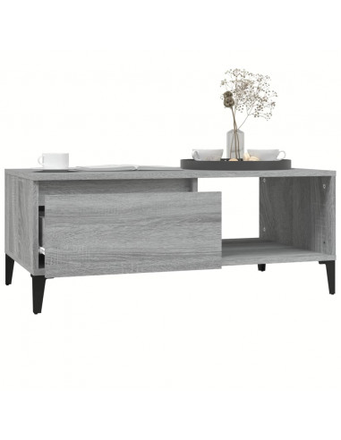 Tavolino Salotto Grigio Sonoma 90x50x36,5 cm Legno Multistrato