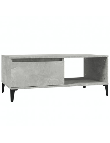 Tavolino Salotto Grigio Cemento 90x50x36,5 cm Legno Multistrato