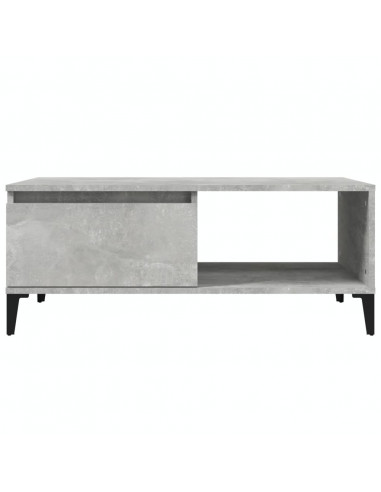 Tavolino Salotto Grigio Cemento 90x50x36,5 cm Legno Multistrato