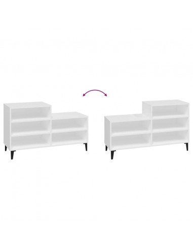 Scarpiera Bianca 102x36x60 cm in Legno Multistrato