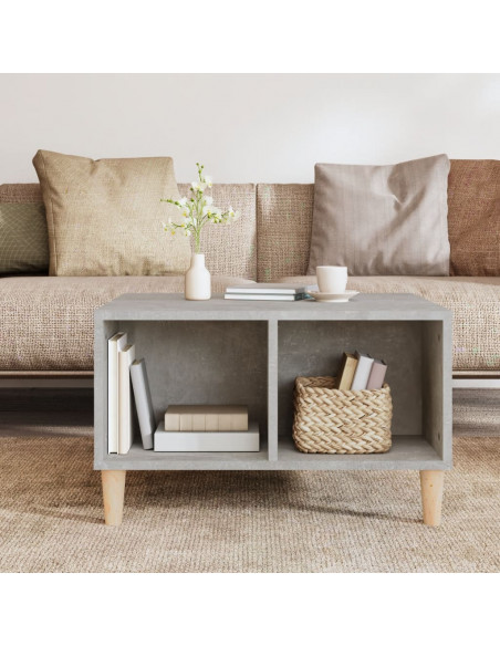 Tavolino Salotto Grigio Cemento 60x50x36,5 cm Legno Multistrato