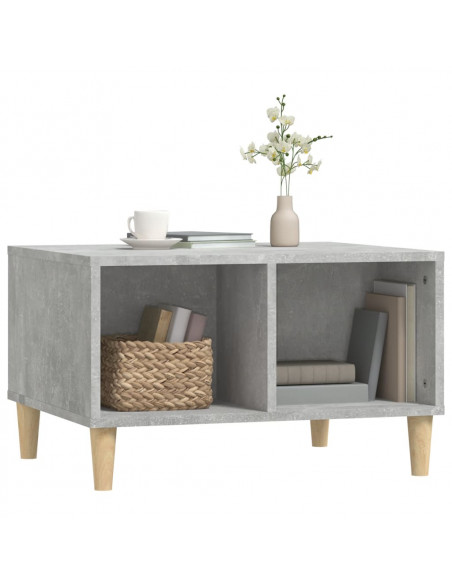Tavolino Salotto Grigio Cemento 60x50x36,5 cm Legno Multistrato