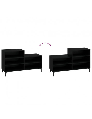 Scarpiera Nera 102x36x60 cm in Legno Multistrato