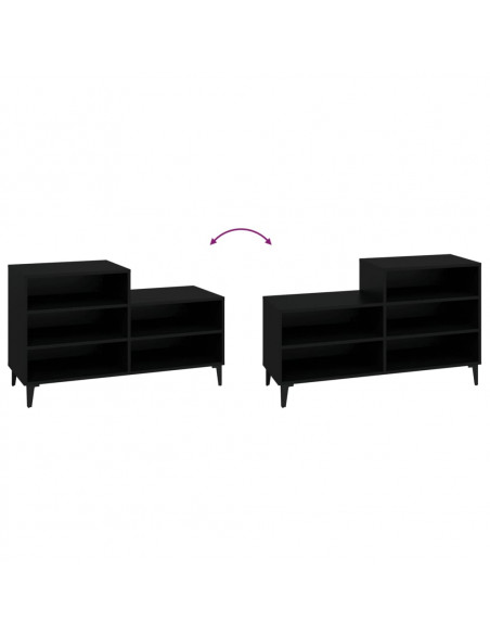 Scarpiera Nera 102x36x60 cm in Legno Multistrato