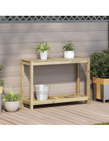 Tavolo Invaso con Ripiano 108x35x75 cm Legno Impregnato di Pino