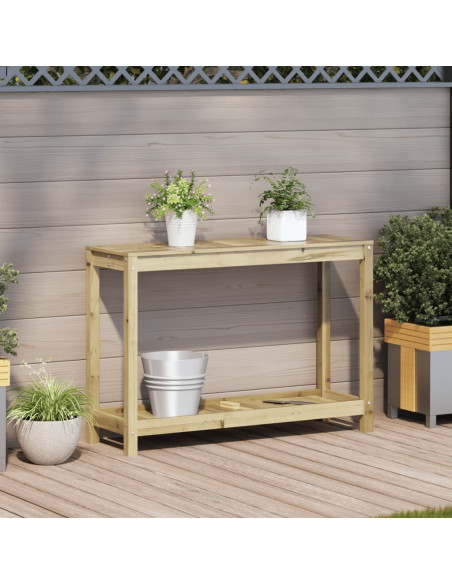 Tavolo Invaso con Ripiano 108x35x75 cm Legno Impregnato di Pino