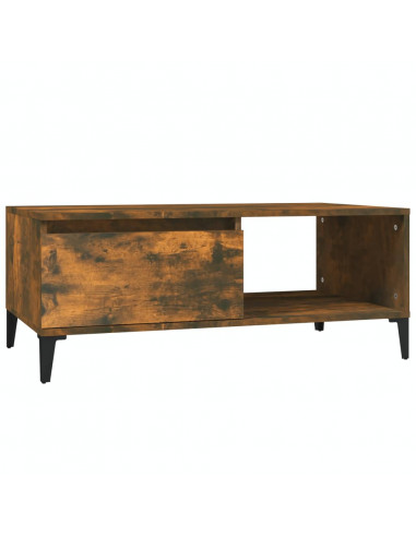 Tavolino da Salotto Rovere Fumo 90x50x36,5 cm Legno Multistrato