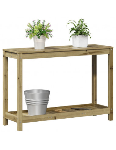 Tavolo Invaso con Ripiano 108x35x75 cm Legno Impregnato di Pino