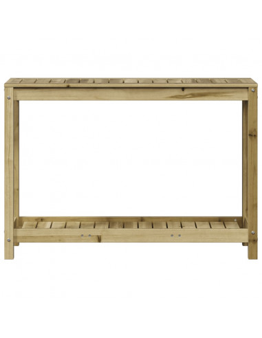 Tavolo Invaso con Ripiano 108x35x75 cm Legno Impregnato di Pino
