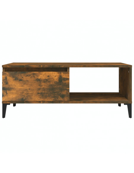 Tavolino da Salotto Rovere Fumo 90x50x36,5 cm Legno Multistrato