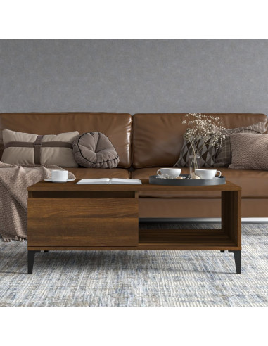 Tavolino da Salotto Rovere Marrone 90x50x36,5 cm in Multistrato