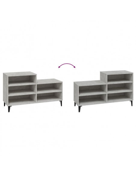 Scarpiera Grigio Cemento 102x36x60 cm in Legno Multistrato