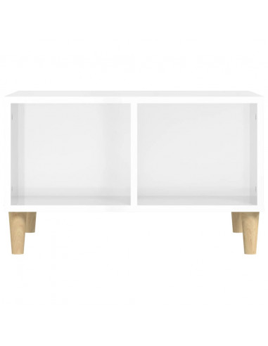 Tavolino Salotto Bianco Lucido 60x50x36,5 cm Legno Multistrato