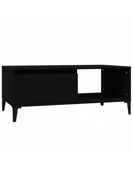 Tavolino da Salotto Nero 90x50x36,5 cm in Legno Multistrato