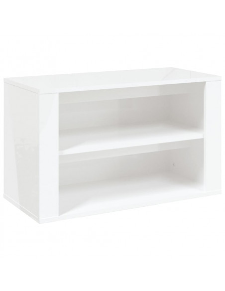 Scarpiera Bianco Lucido 75x35x45 cm in Legno Multistrato