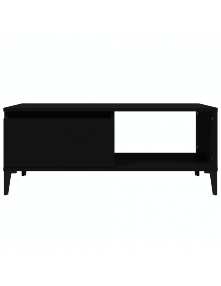 Tavolino da Salotto Nero 90x50x36,5 cm in Legno Multistrato