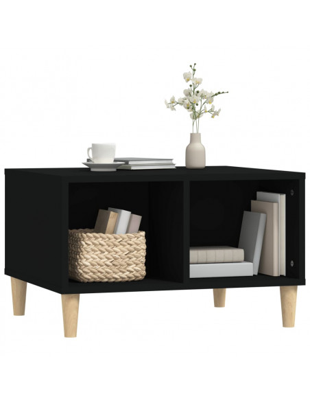Tavolino da Salotto Nero 60x50x36,5 cm in Legno Multistrato