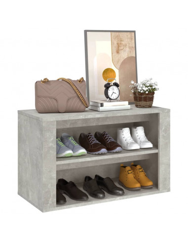 Scarpiera Grigio Cemento 75x35x45 cm in Legno Multistrato