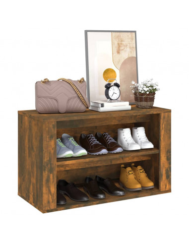 Scarpiera Rovere Fumo 75x35x45 cm in Legno Multistrato