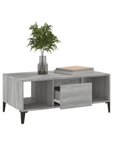 Tavolino Salotto Grigio Sonoma 90x50x36,5 cm Legno Multistrato
