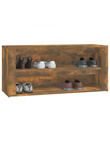 Scarpiera Rovere Fumo 100x35x45 cm in Legno Multistrato