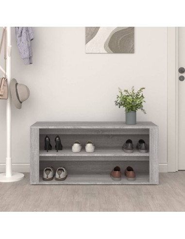 Scarpiera Grigio Sonoma 100x35x45 cm in Legno Multistrato