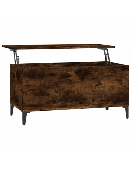 Tavolino da Salotto Rovere Fumo 90x44,5x45 cm Legno Multistrato