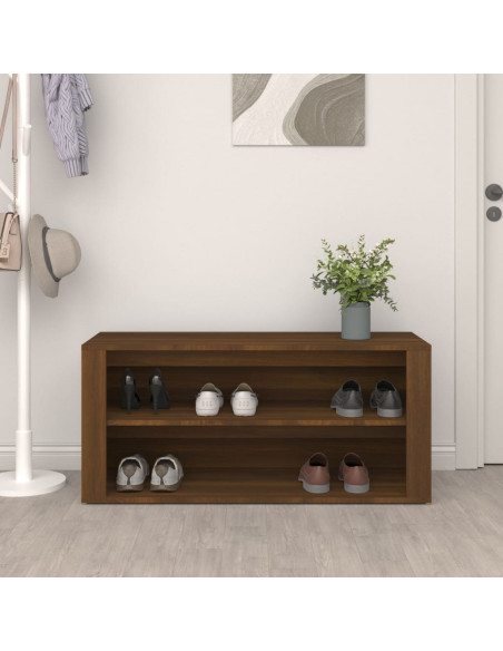 Scarpiera Rovere Marrone 100x35x45 cm in Legno Multistrato