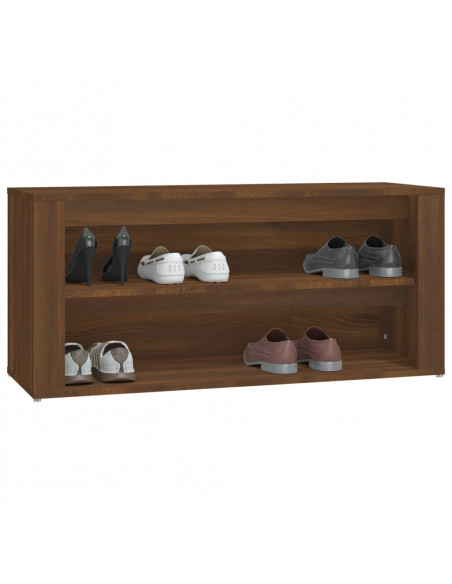 Scarpiera Rovere Marrone 100x35x45 cm in Legno Multistrato