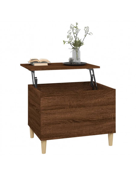 Tavolino Salotto Rovere Marrone 60x44,5x45 cm Legno Multistrato