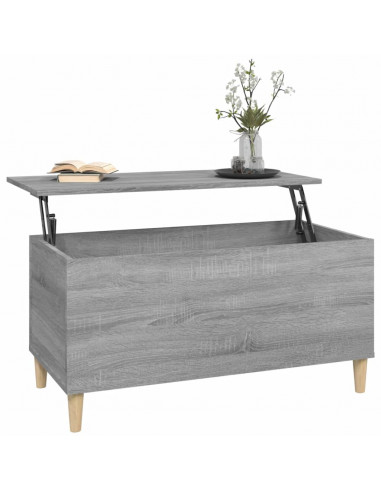 Tavolino Salotto Grigio Sonoma 90x44,5x45 cm Legno Multistrato