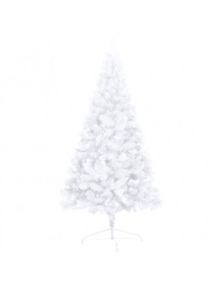 Set Albero Natale Artificiale a Metà LED Palline Bianco 240cm