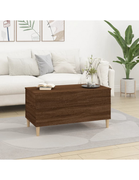 Tavolino Salotto Rovere Marrone 90x44,5x45 cm Legno Multistrato