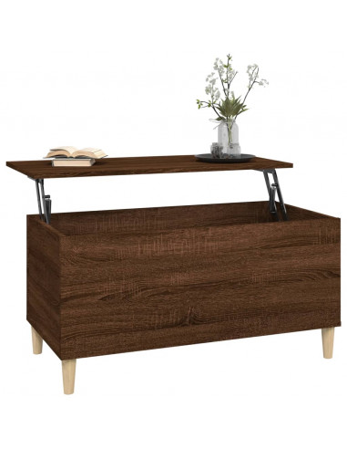 Tavolino Salotto Rovere Marrone 90x44,5x45 cm Legno Multistrato