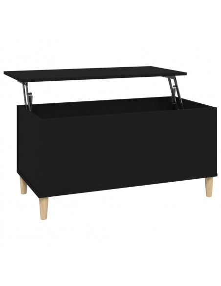 Tavolino da Salotto Nero 90x44,5x45 cm in Legno Multistrato