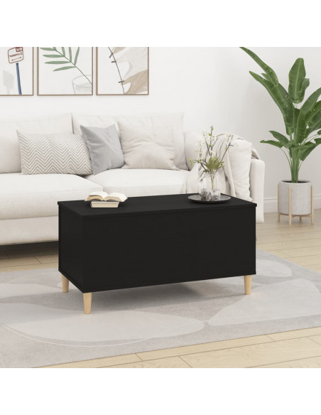 Tavolino da Salotto Nero 90x44,5x45 cm in Legno Multistrato