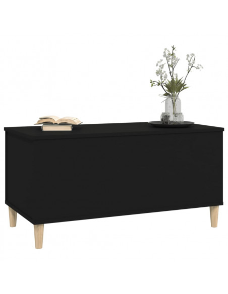 Tavolino da Salotto Nero 90x44,5x45 cm in Legno Multistrato