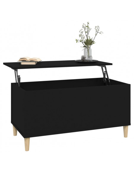 Tavolino da Salotto Nero 90x44,5x45 cm in Legno Multistrato