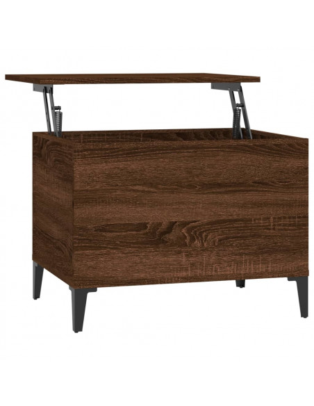 Tavolino Salotto Rovere Marrone 60x44,5x45 cm Legno Multistrato